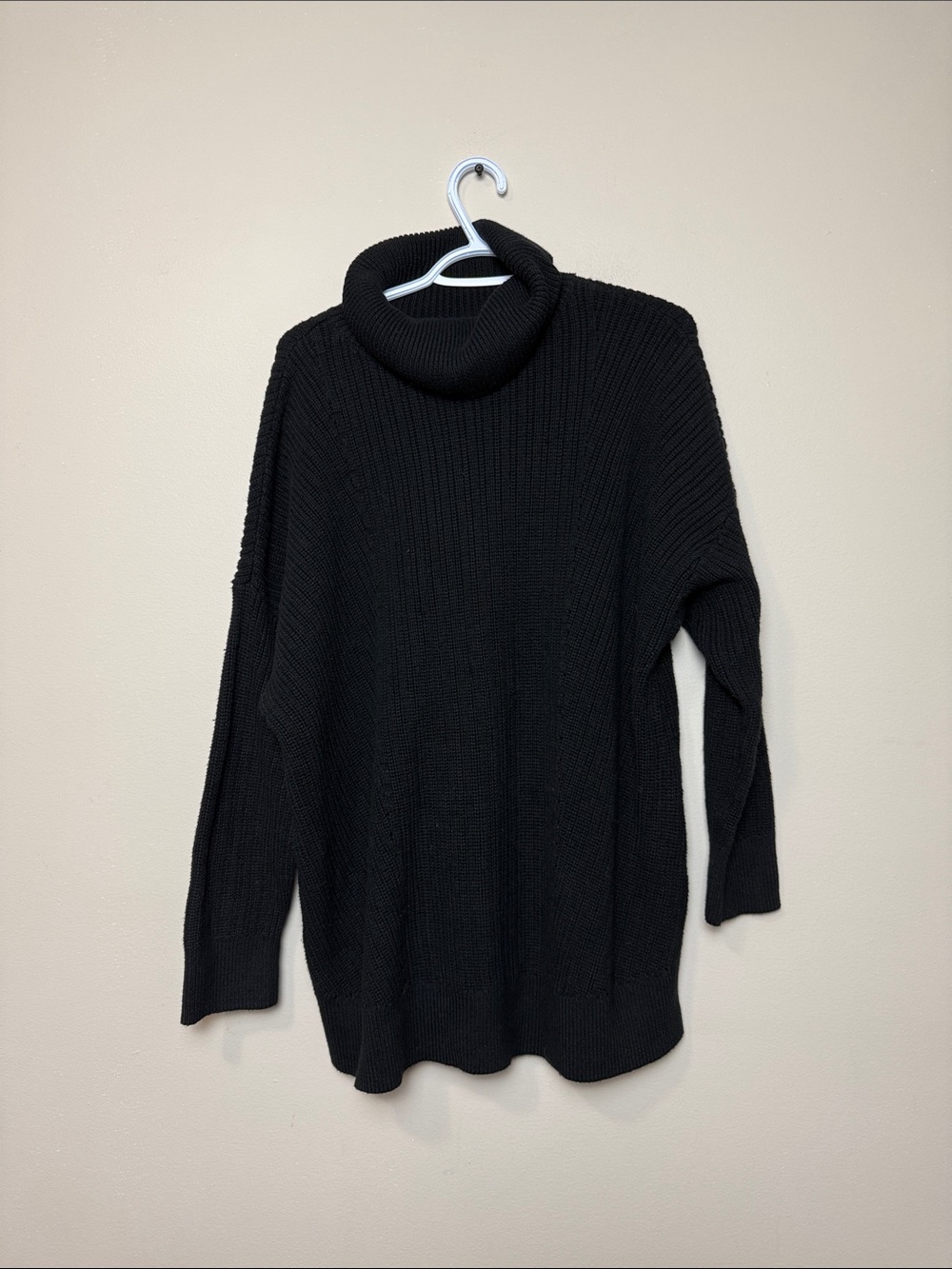 Lord & Taylor Black Ribbed Turtleneck Sweater size 1X